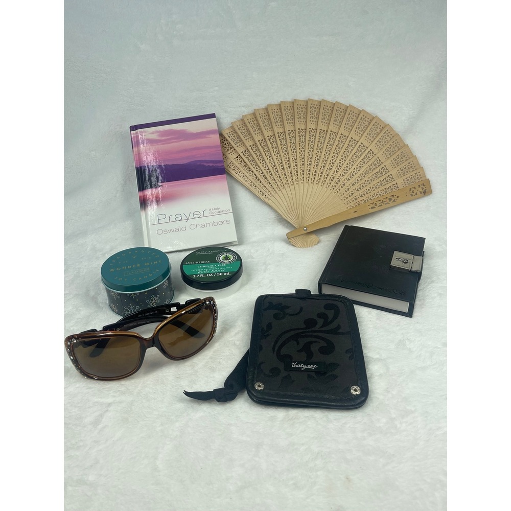 Relaxation Self Care Bundle Candle Body Butter Sunglasses Diary Book Fan Travel